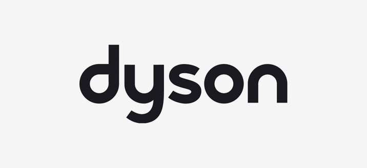 Dyson-Logo mit schwarzer Schrift vor einem weissen Hintergrund.
