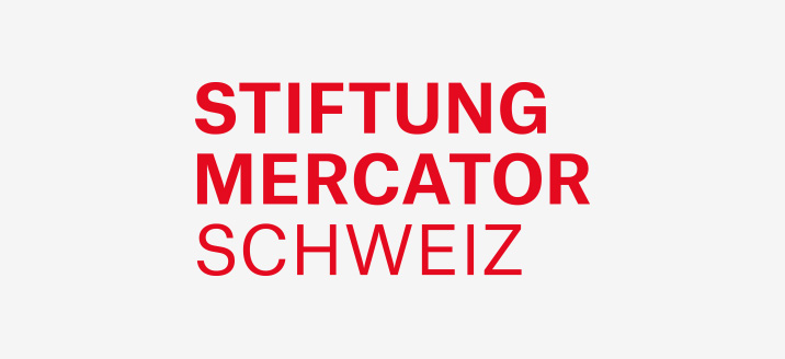 Logo of the Mercator Switzerland Foundation with the text "Stiftung Mercator Schweiz" in red capital letters on a white background.